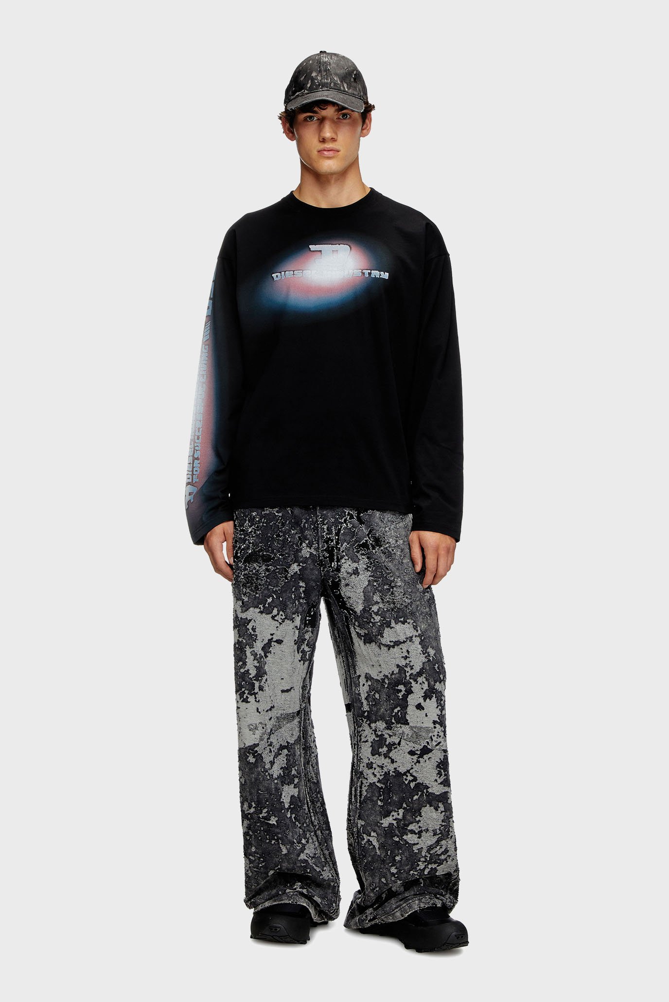 Мужской черный лонгслив T-ARCHIE-LS 2