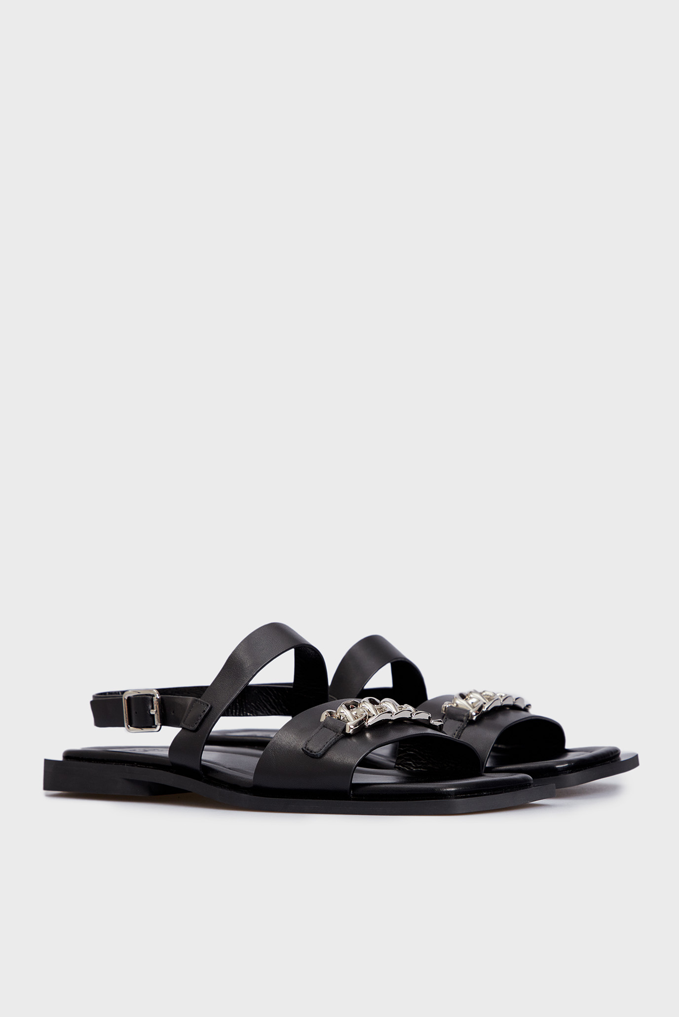 Женские черные кожаные сандалии Netty 7