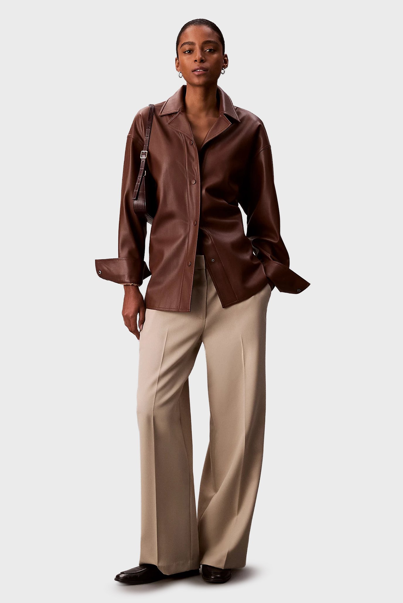 Рубашка Faux Leather Shirt 2