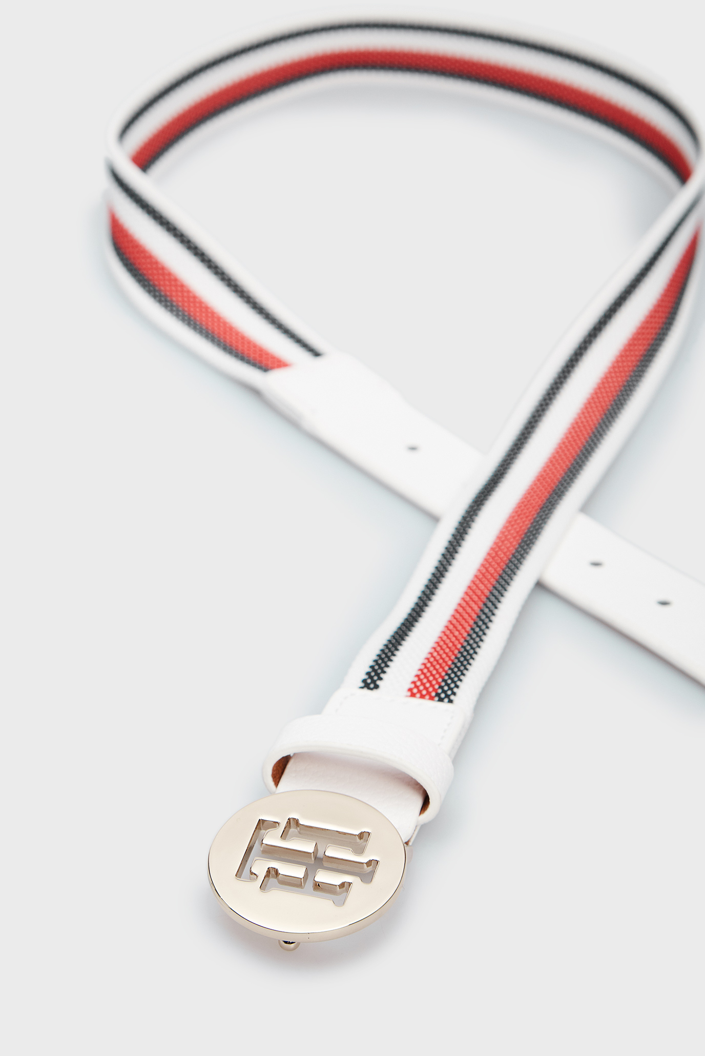 Женский белый ремень TH ROUND ELASTIC BELT 3.0 5