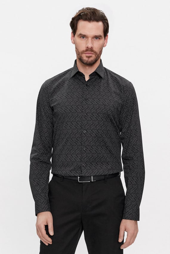 Рубашка POPLIN LOGO PRINT SLIM SHIRT
