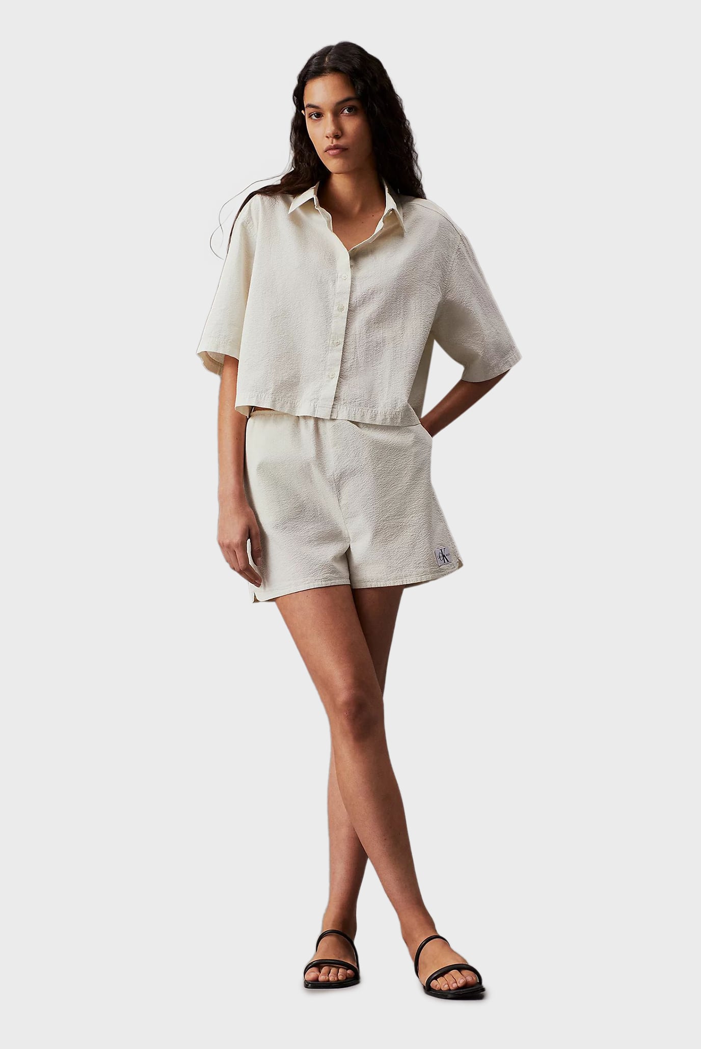 Женские белые шорты SEERSUCKER SHORTS 2