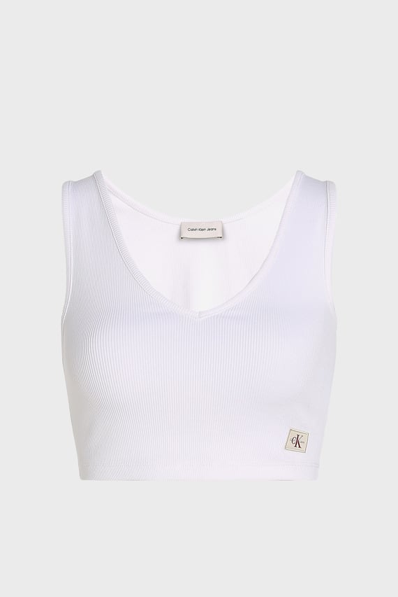 Женский белый топ WOVEN LABEL RIB BRALETTE