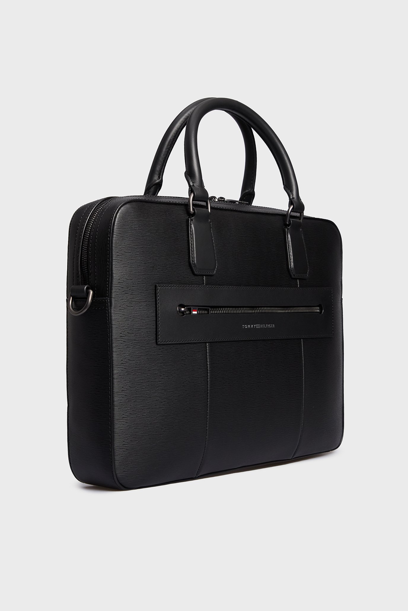 Мужская черная кожаная сумка для ноутбука TH BUSINESS LEATHER COMPUTER BAG 3