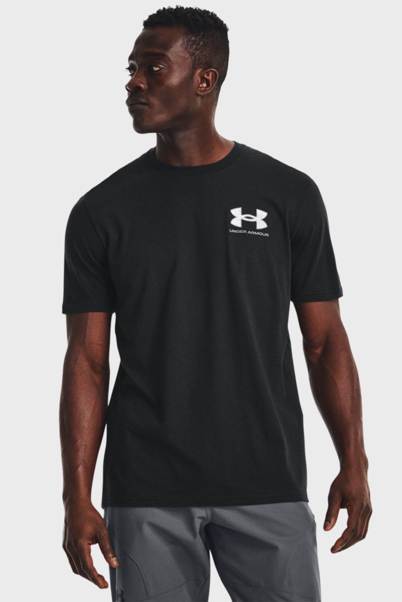 Мужская черная футболка UA ABC CAMO FILL WORDMARK SS 1