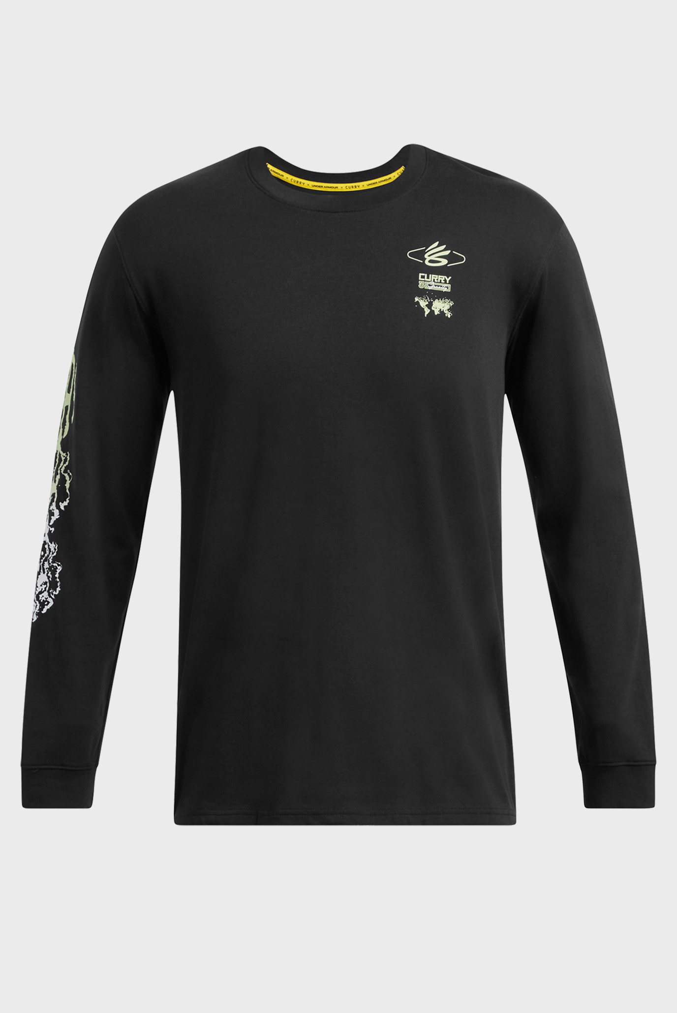 Мужской черный лонгслив Curry HW Verbiage LS Tee 3