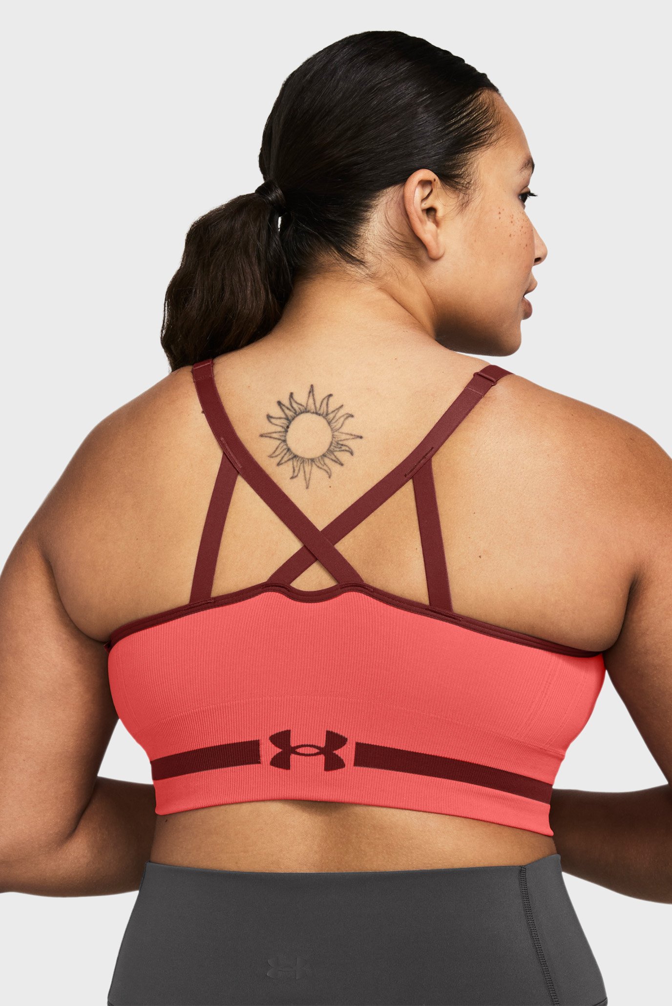 Топ/UA Seamless Low Long Bra-PNK 7