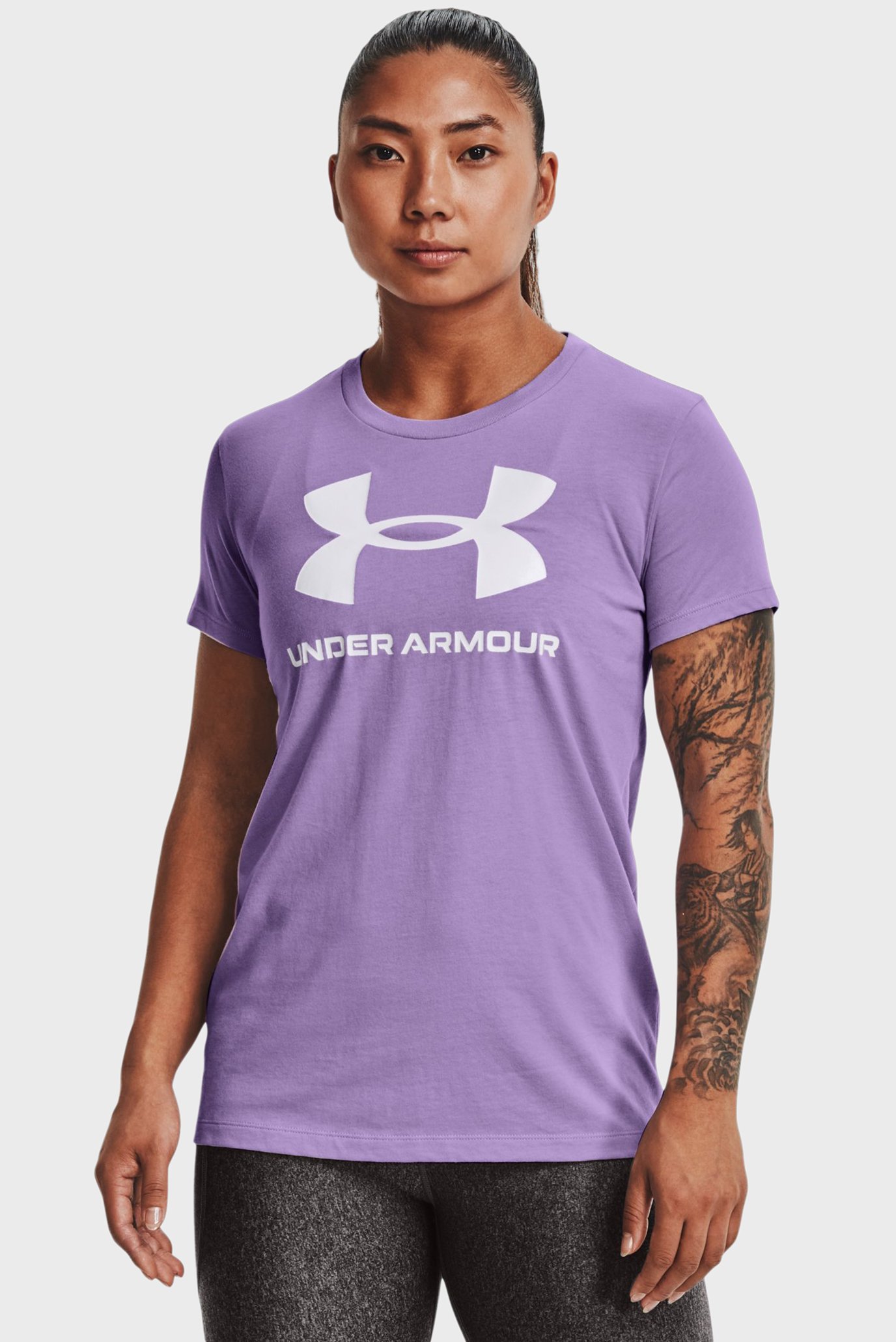 Женская сиреневая футболка UA SPORTSTYLE LOGO SS 1