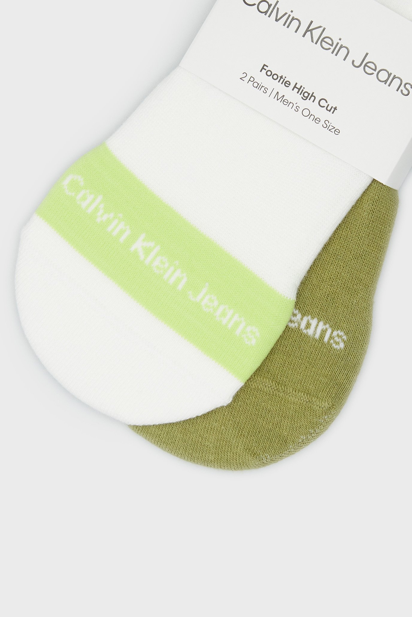 Следы CKJ MEN FOOTIE HIGH CUT 2P CONTRAST TAB 3