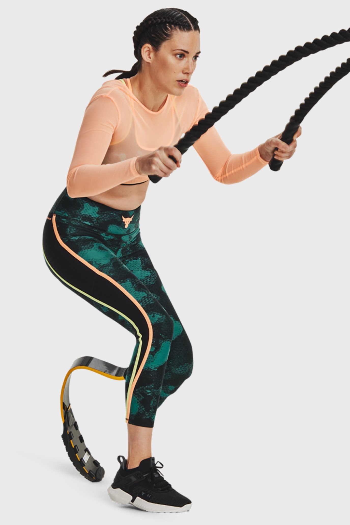 Женские зеленые тайтсы с узором Pjt Rck HG Pt Ankl Lg Fam 5