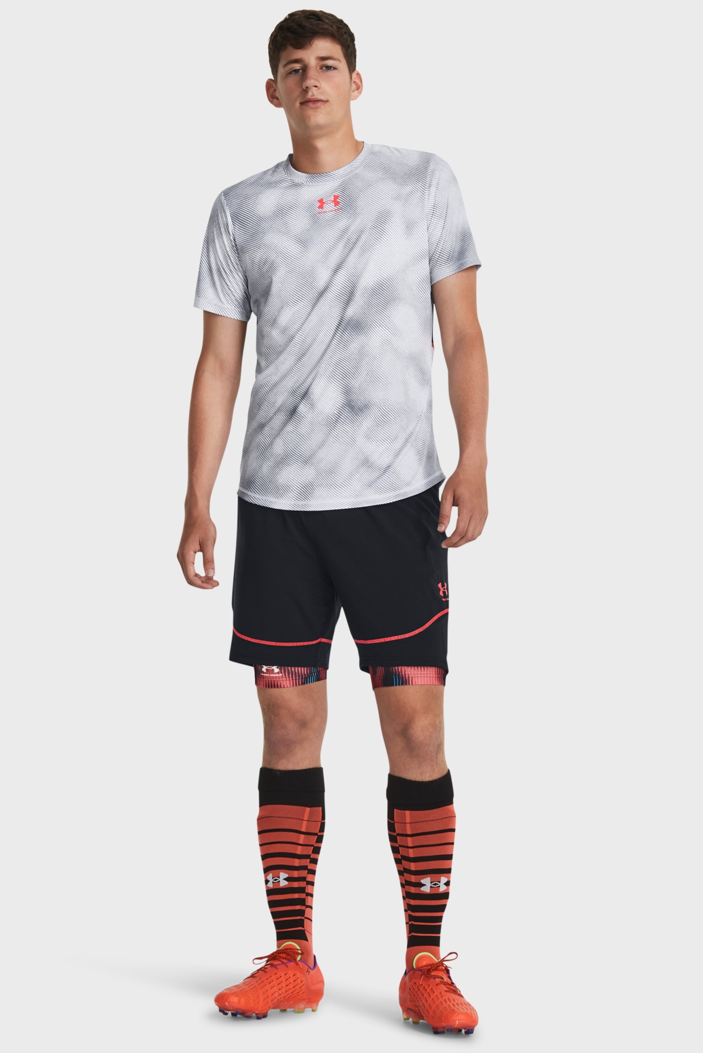 Мужская белая футболка UA M's Ch. Pro Train SS PRNT 2