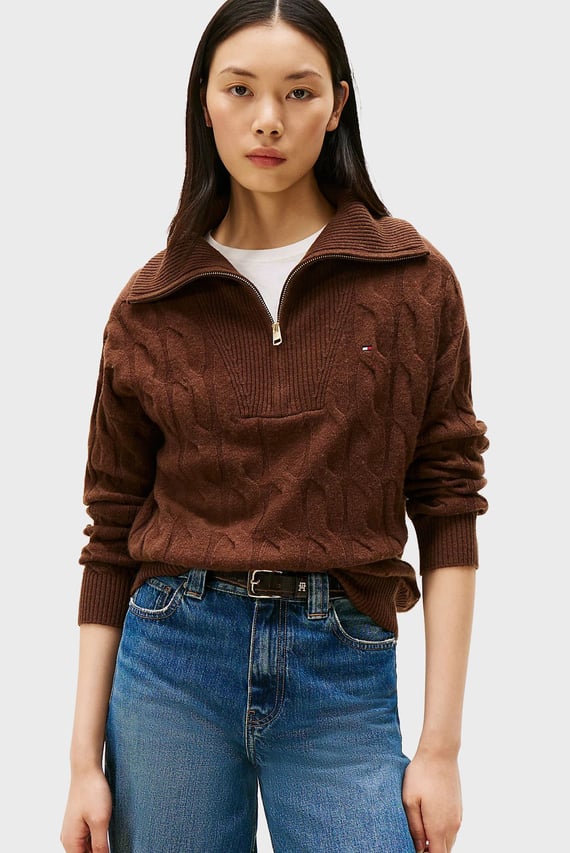 Свитер SOFT WOOL CABLE 1 2 ZIP LS SWT Tommy Hilfiger