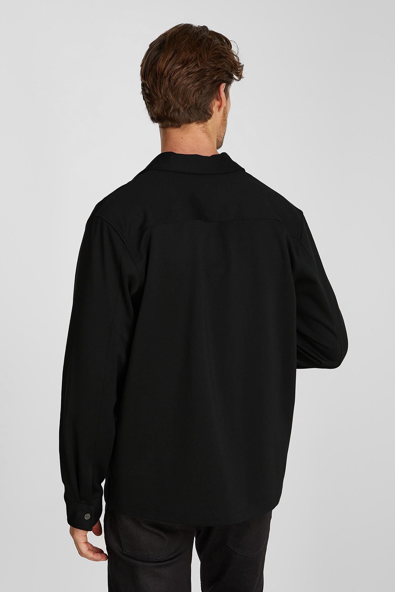 Мужская черная рубашка COMFORT KNIT OVERSHIRT 3