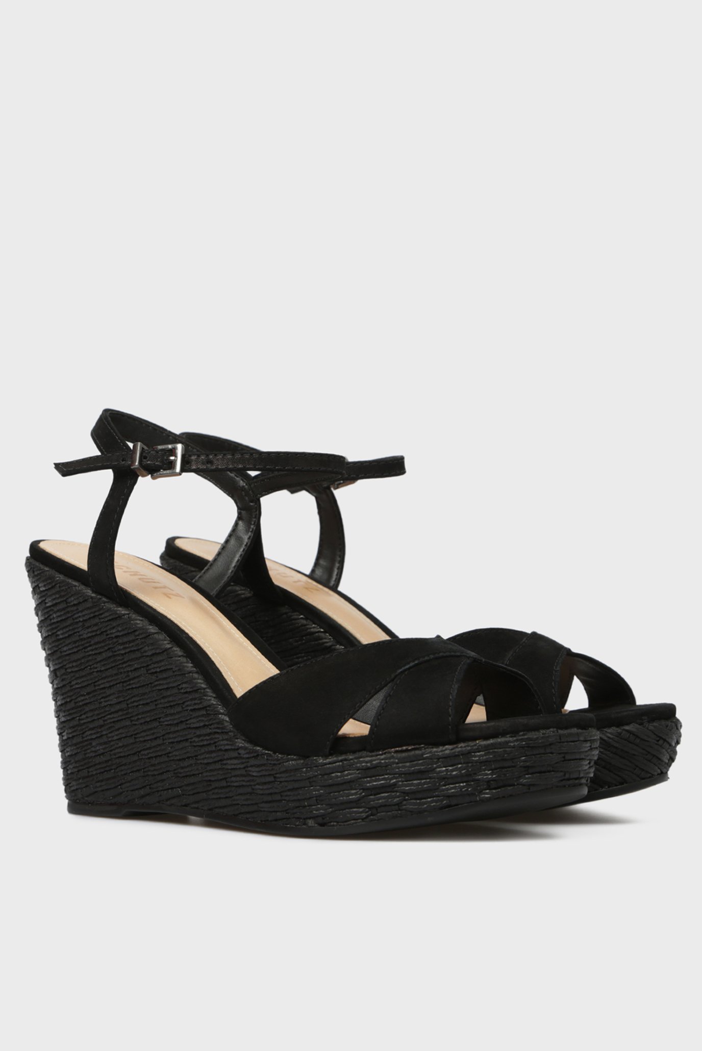 Женские черные кожаные босоножки 7