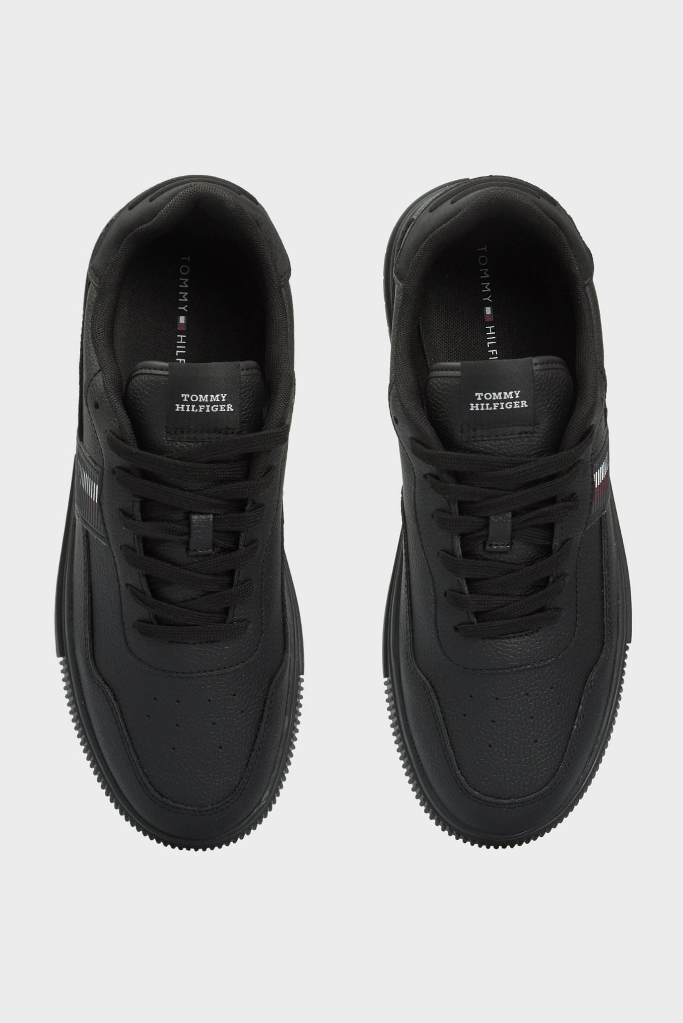 Мужские черные кожаные сникерсы SUPERCUP STRIPES TUMBLED 4