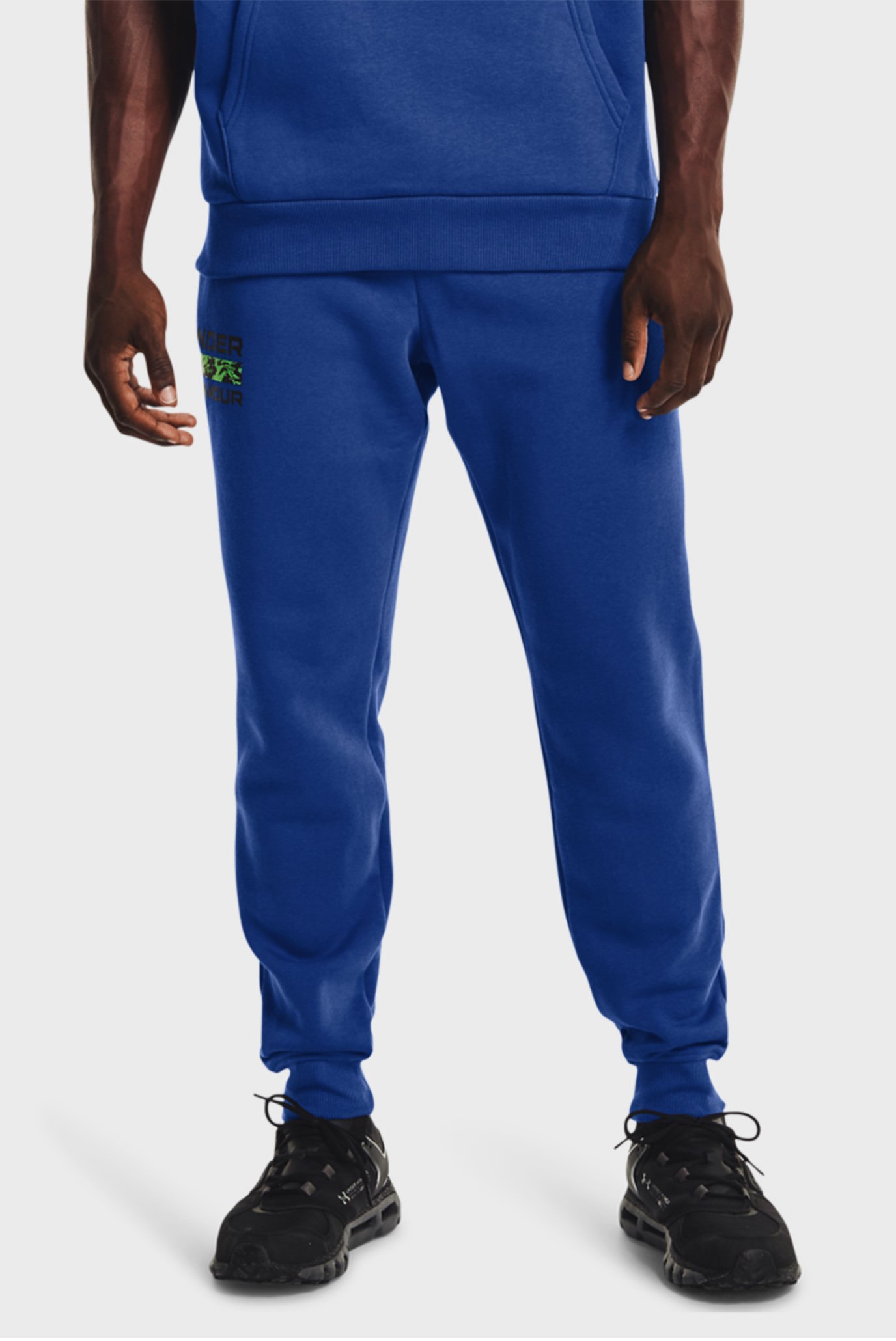 Мужские синие спортивные брюки UA RIVAL FLC SIGNATURE JGR 1