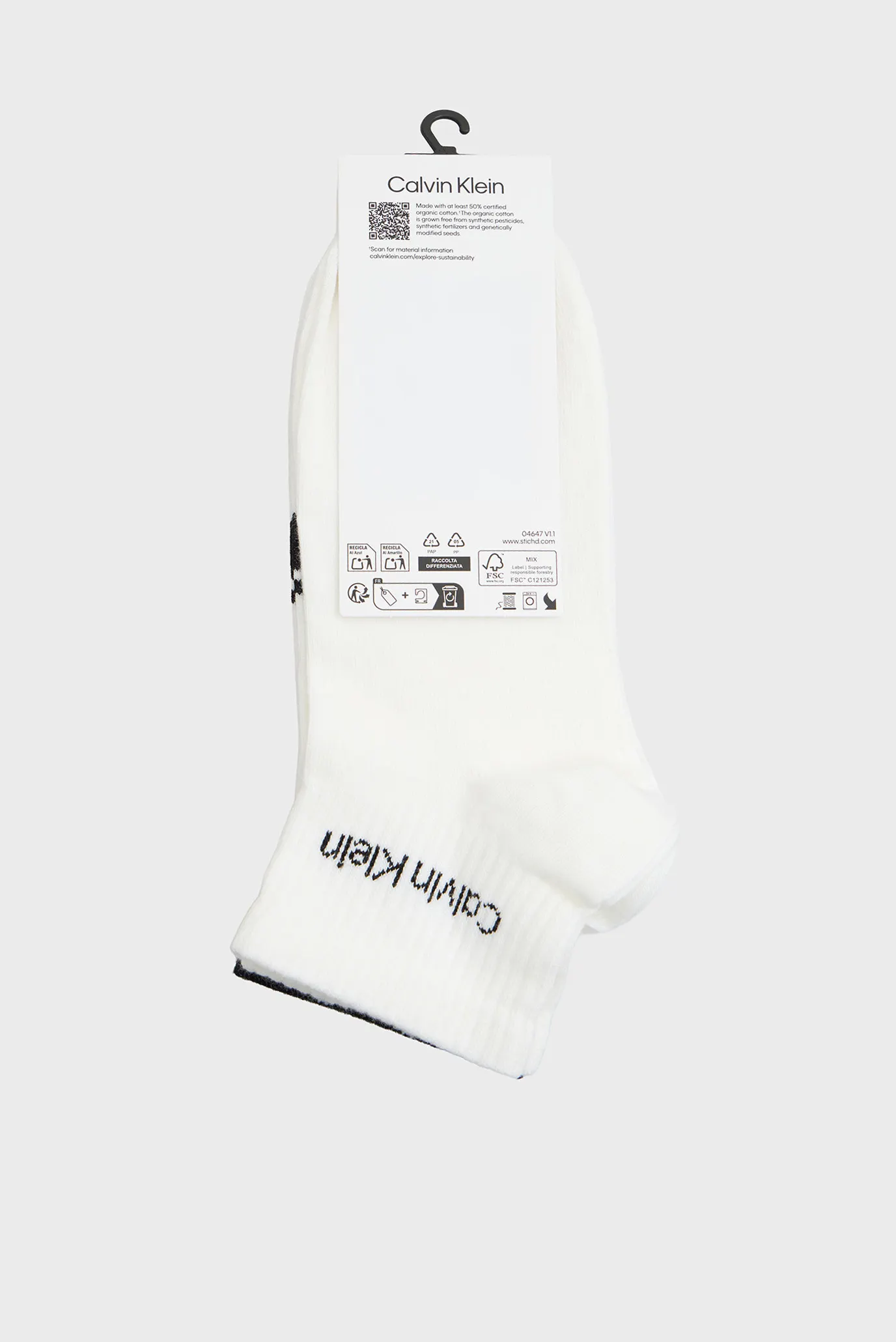 Носки CK MEN QUARTER 2P LOGO STRIPE 3