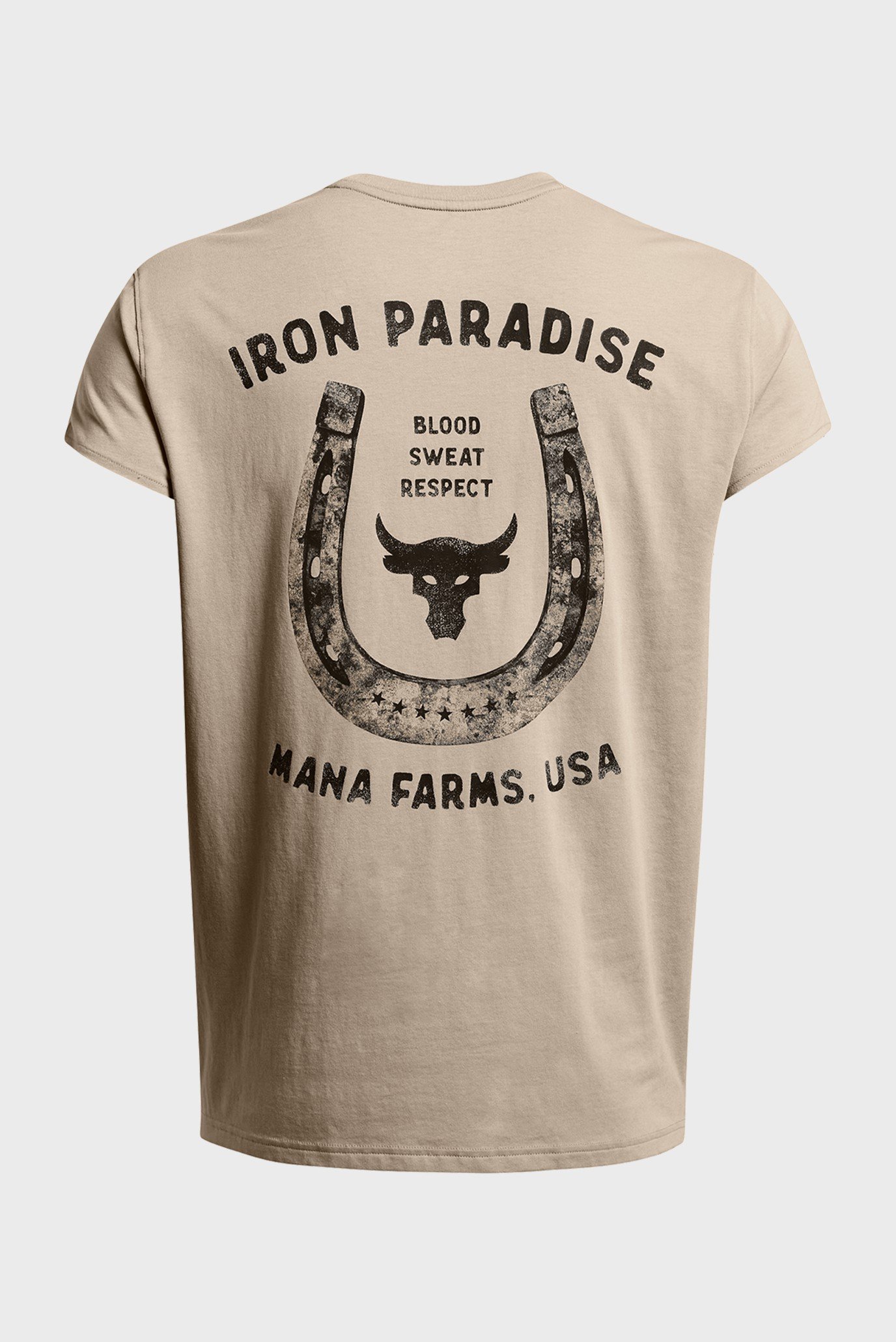 Мужская бежевая футболка UA Pjt Rck Bal Cap Sleeve T 8