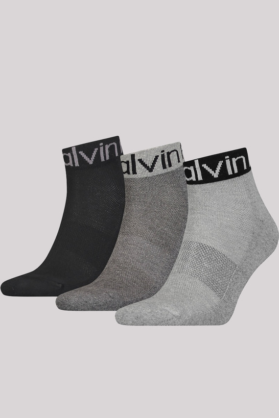 Носки CK MEN QUARTER 3P  LOGO WELT
