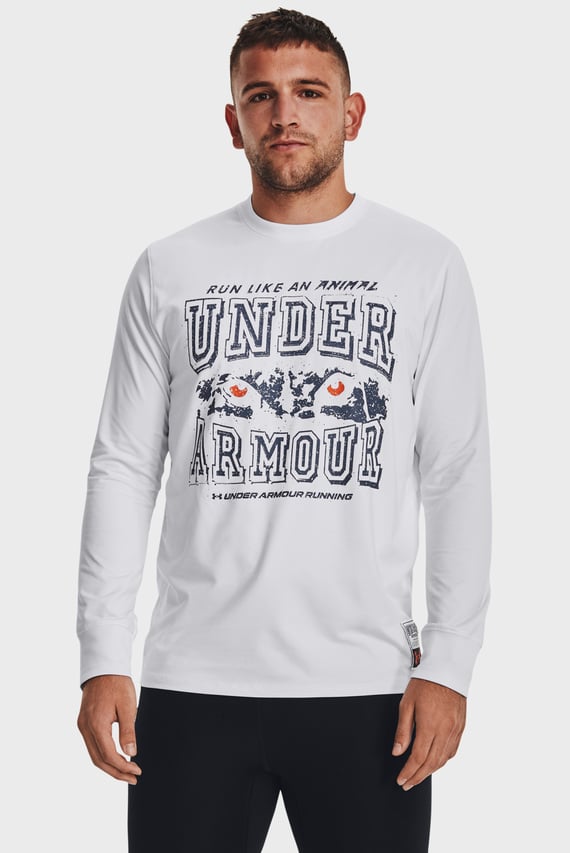 Мужской белый лонгслив UA RUN LIKE A LONG SLEEVE