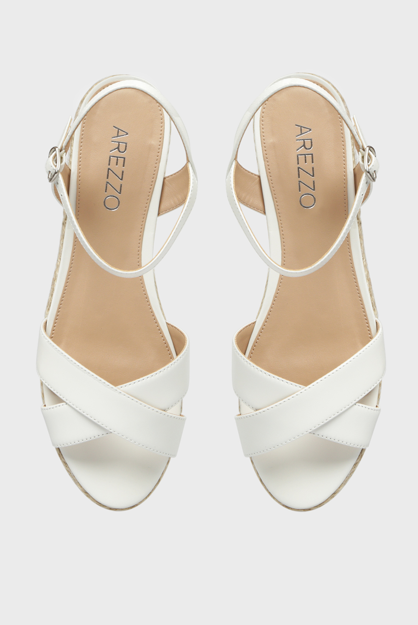 Женские белые кожаные сандалии 3