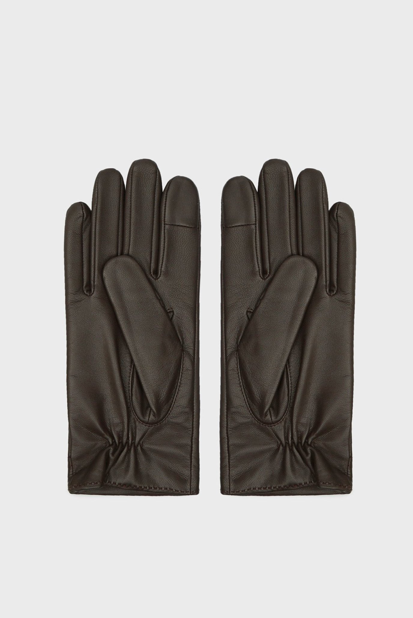 Мужские темно-коричневые кожаные перчатки 5