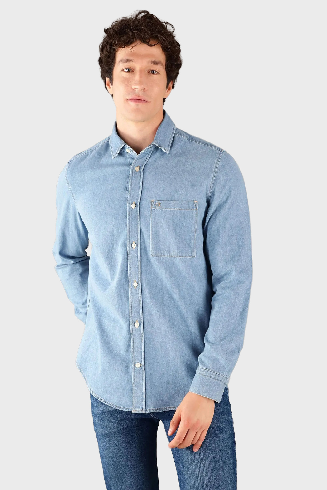 Рубашка LYOCELL BLEACHED BLUE L S SHIRT 1