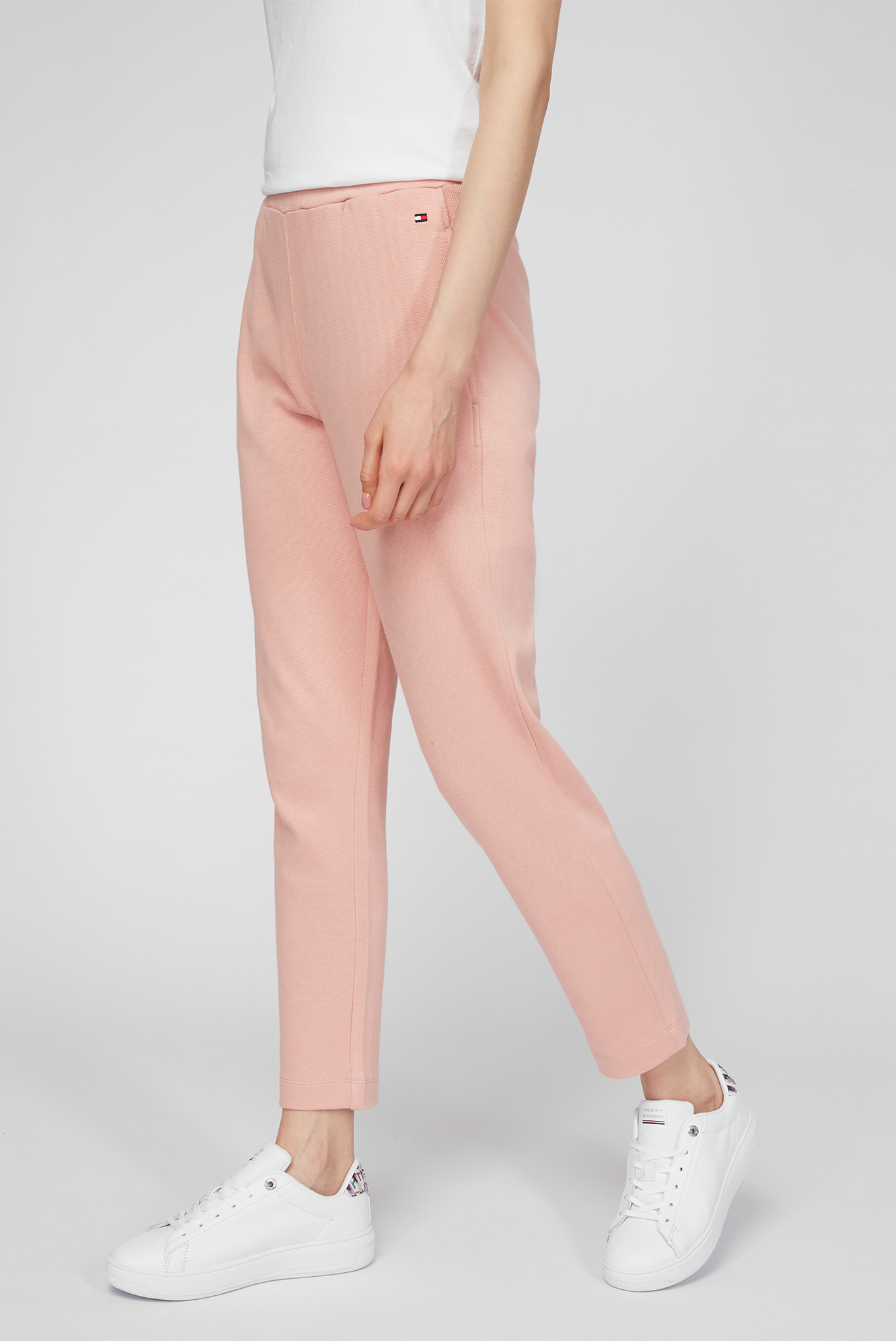 Женские пудровые спортивные брюки PIQUE TAPERED 3