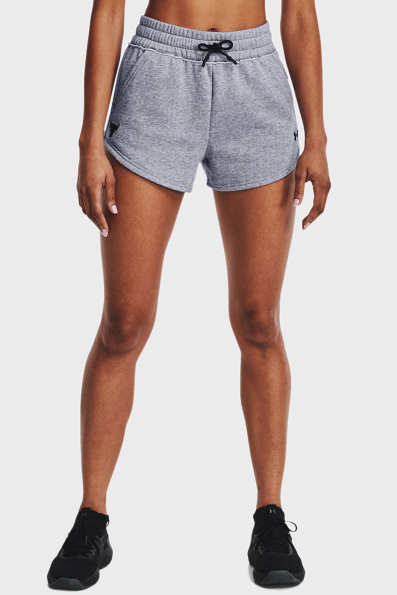 Женские серые шорты UA Pjt Rock Fleece Short 5