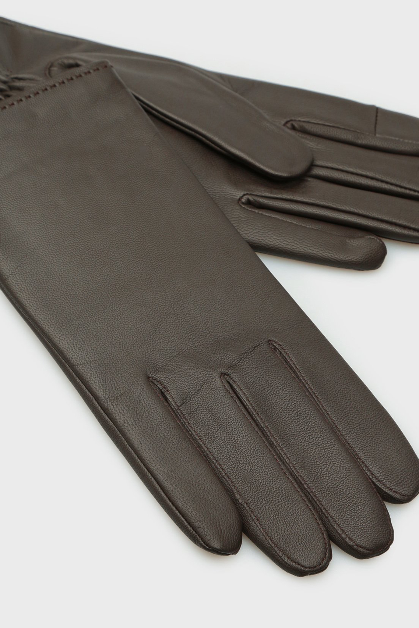 Мужские темно-коричневые кожаные перчатки 6
