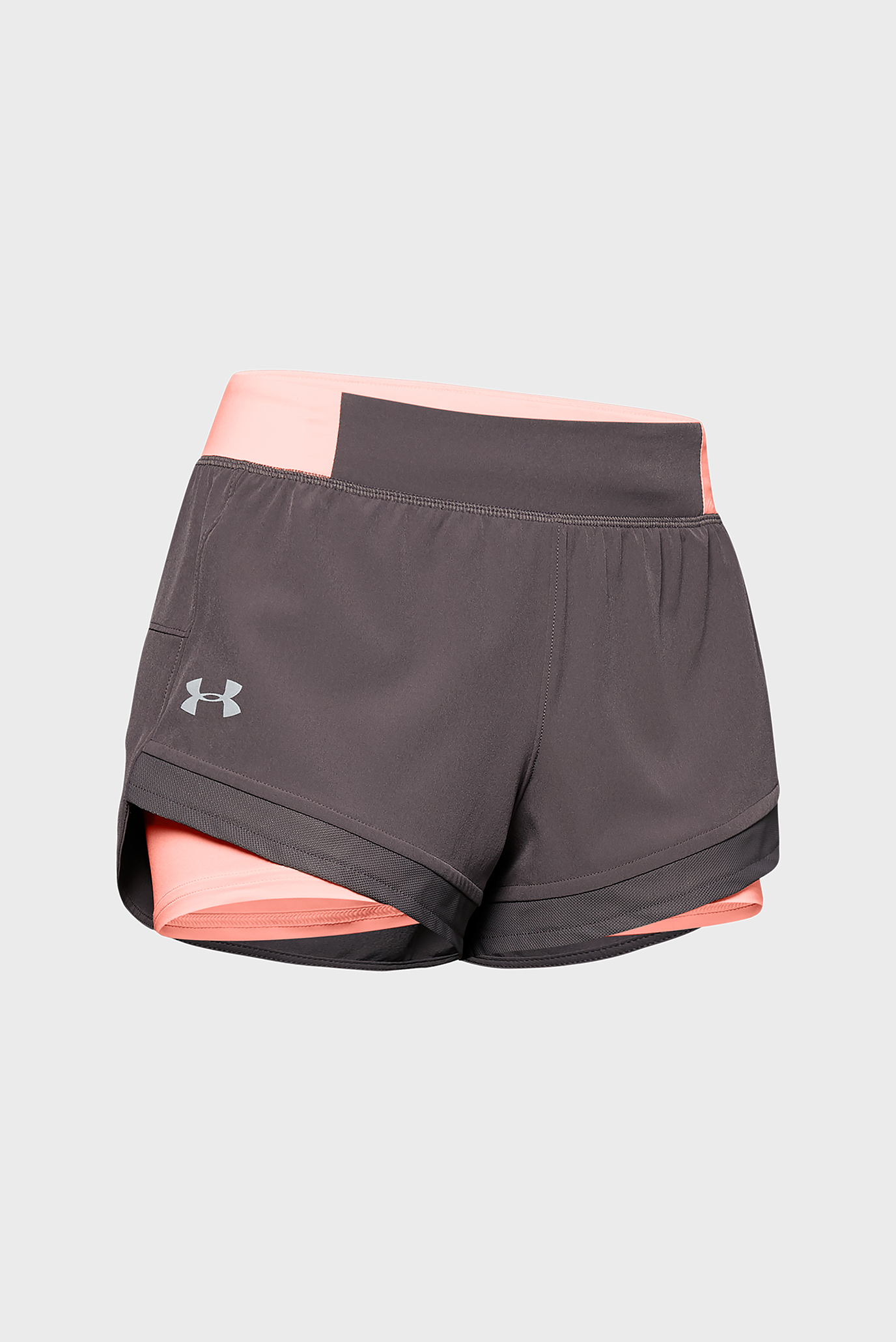 Женские коричневые шорты UA Qualifier SpeedPocket 2-in-1 Short 9