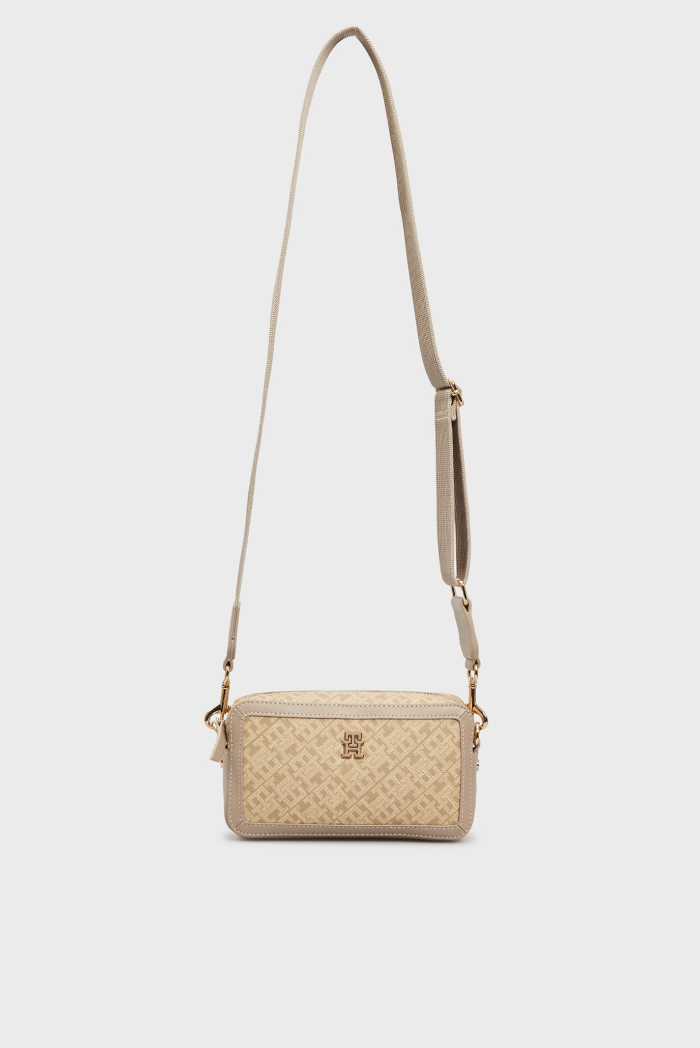 Женская бежевая сумка с узором TH MONOPLAY LEATHER CAMERA BAG 5