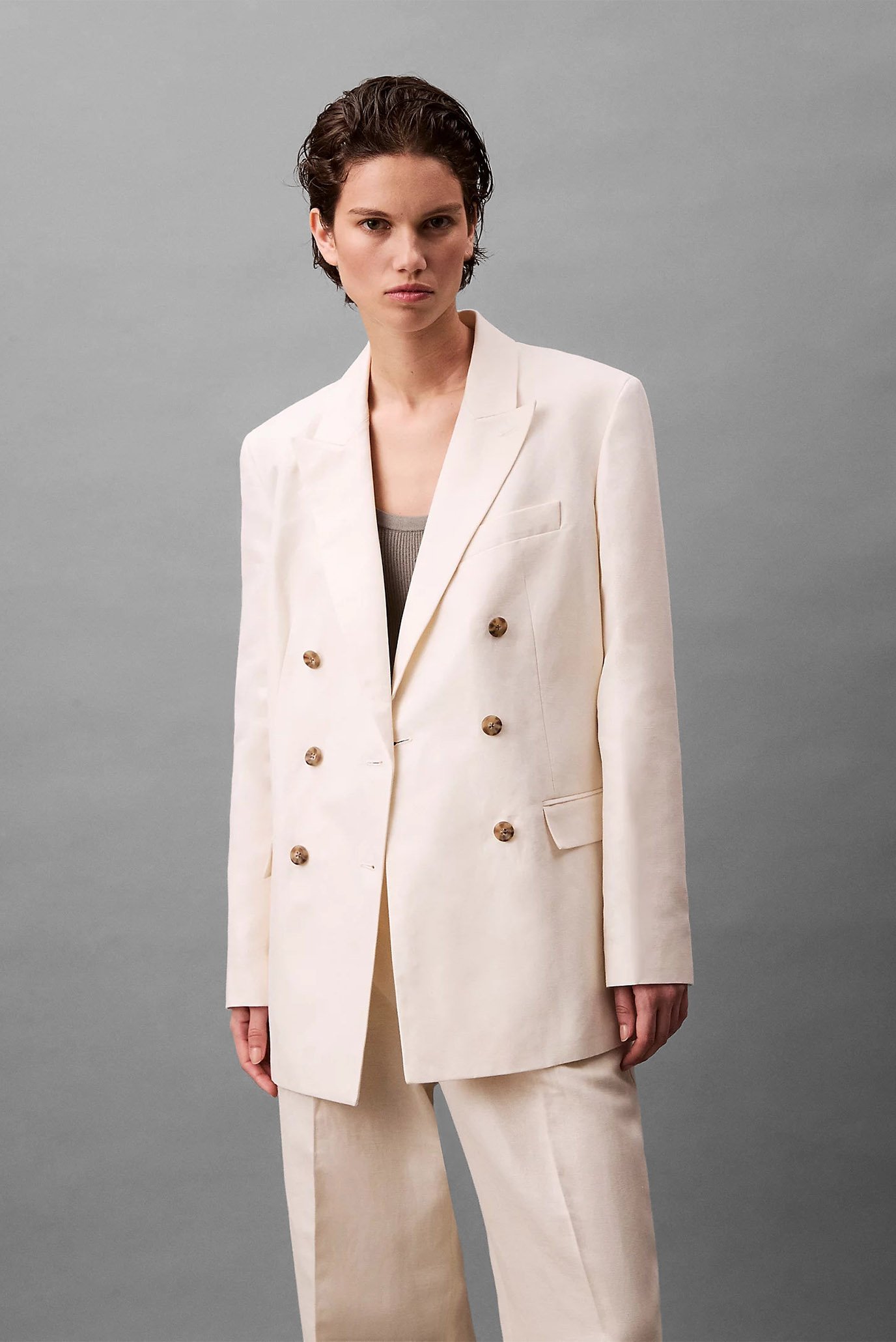Пиджак RELAXED LINEN DB BREASTED BLAZER 1