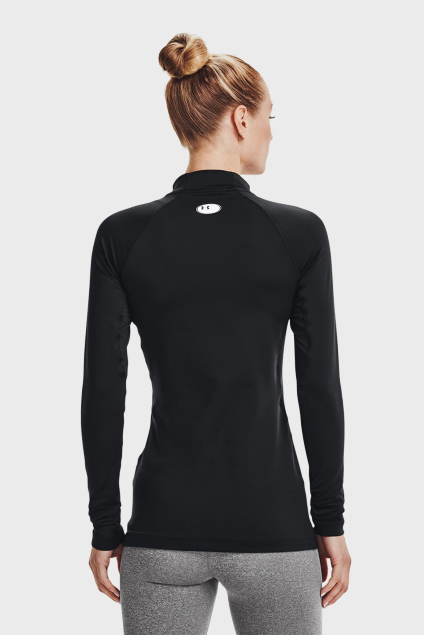 Женский черный лонгслив UA CG Authentics Mockneck-BLK 3