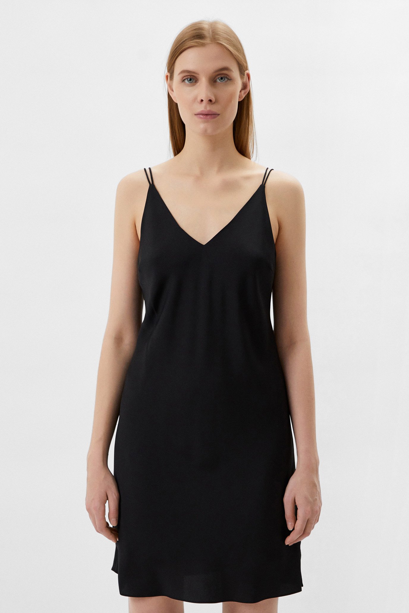 Женское черное платье ICONIC SLIP DRESS 1