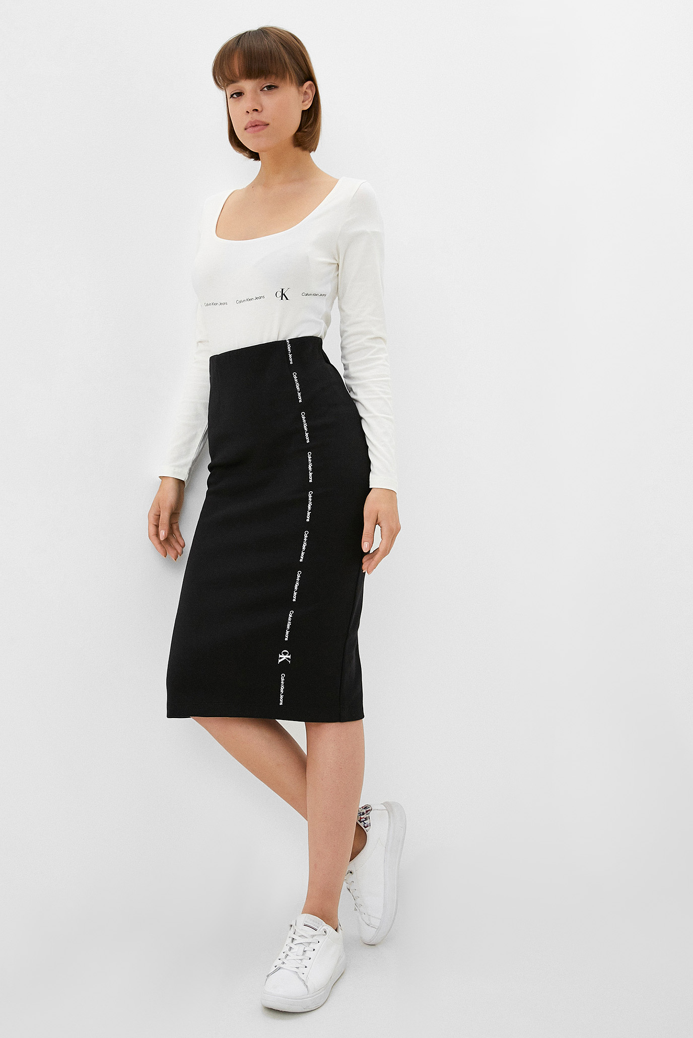 Женская черная юбка REPEAT LOGO Calvin Klein Jeans Женская черная юбка REPEAT LOGO 7