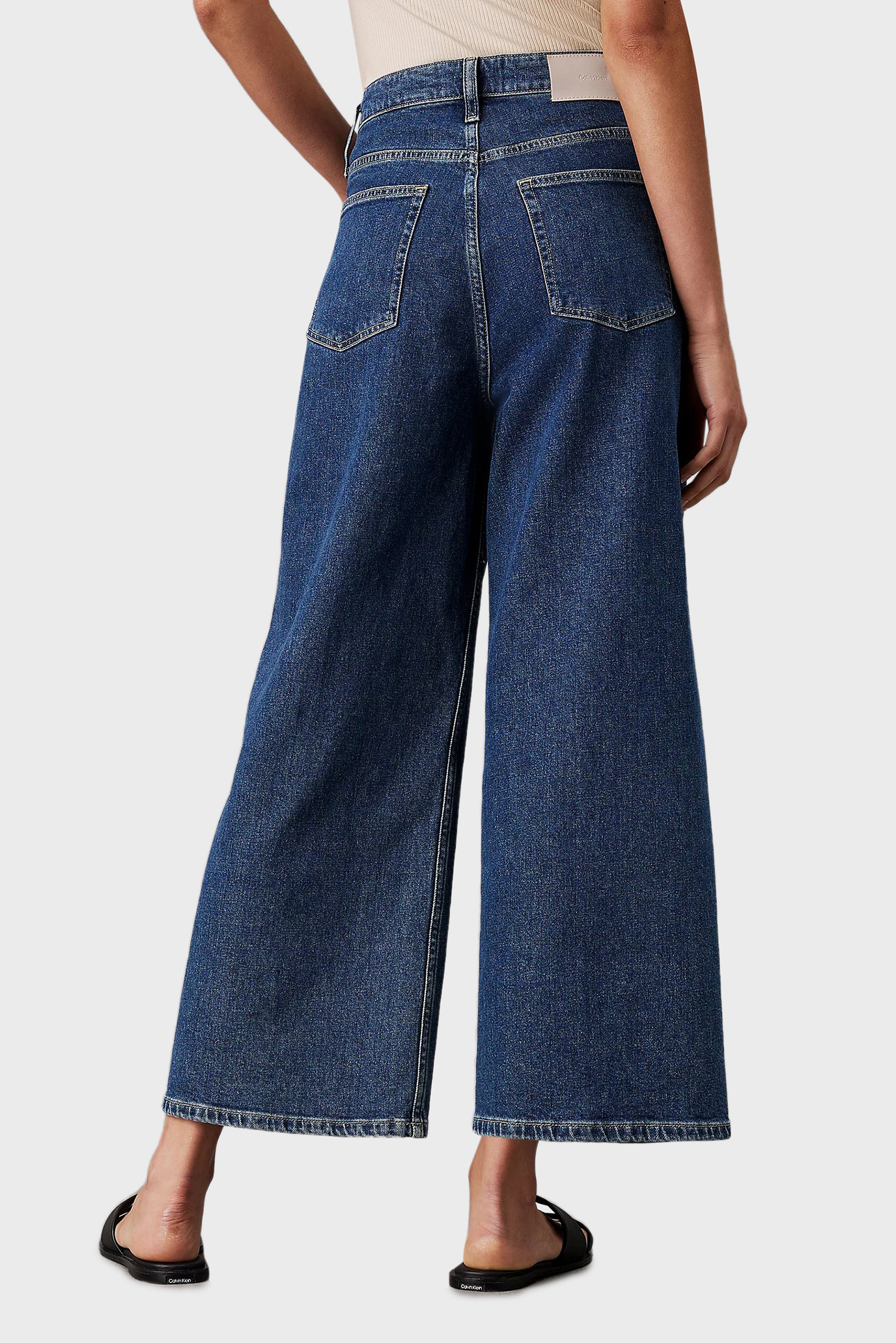 Женские темно-синие джинсы HIGH RISE WIDE ANKLE BLUE 3