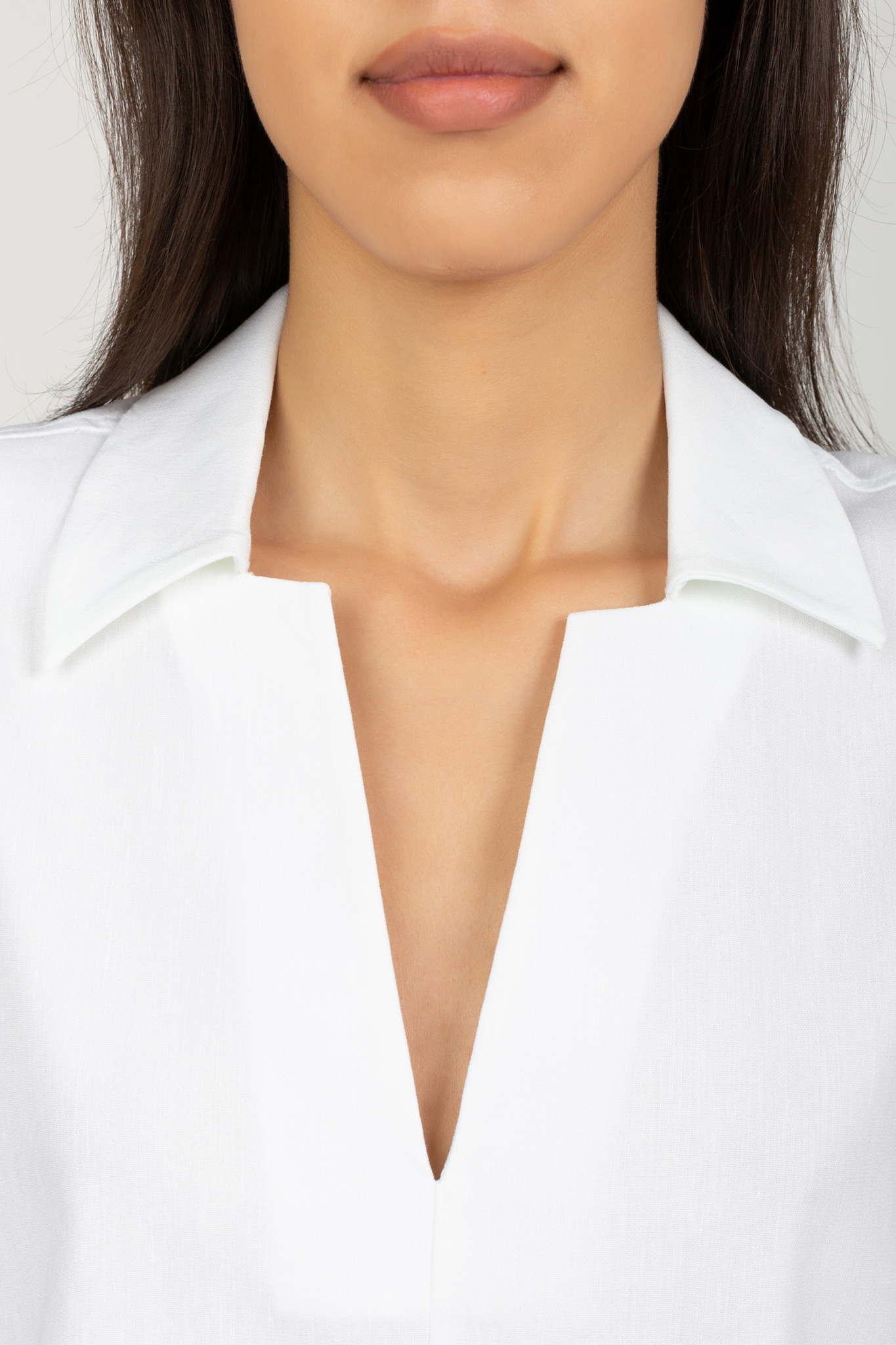 Блузка LINEN OPEN NECK TOP 4