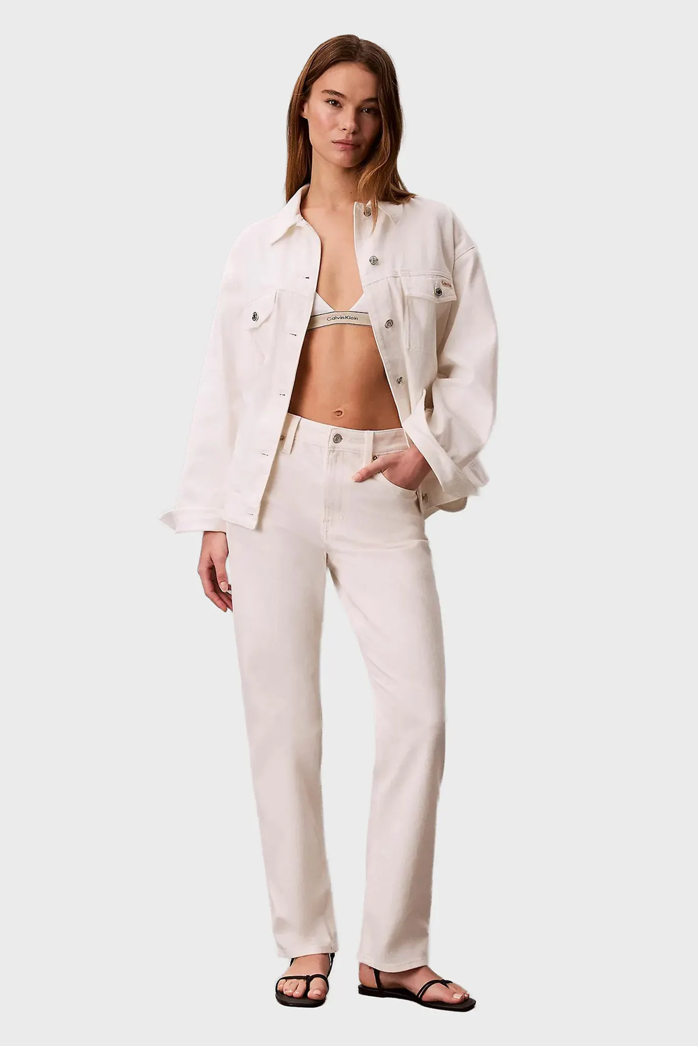 Куртка джинсовая WHS CINCHED JACKET CHALK WHITE 2
