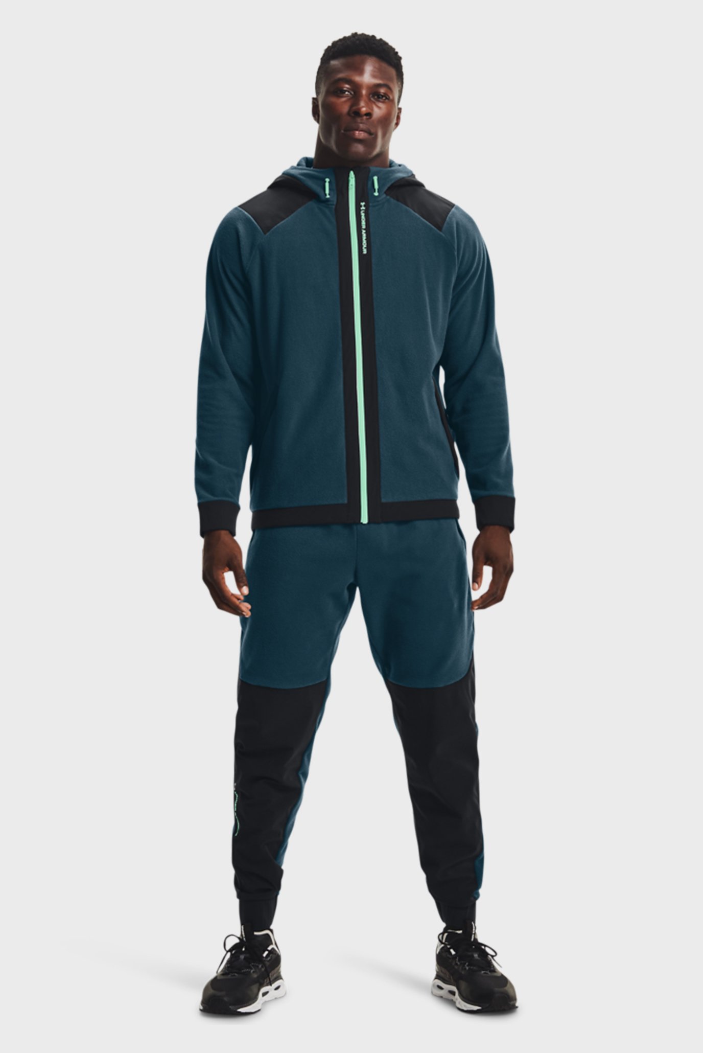 Мужское синее худи UA RUSH FLEECE FZ HOODIE 2