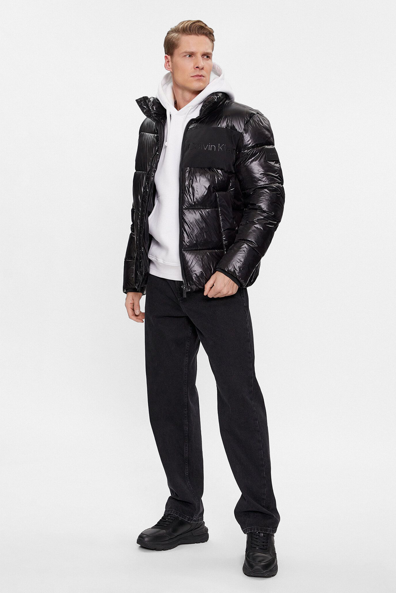 Calvin klein glossy puffer jacket best sale