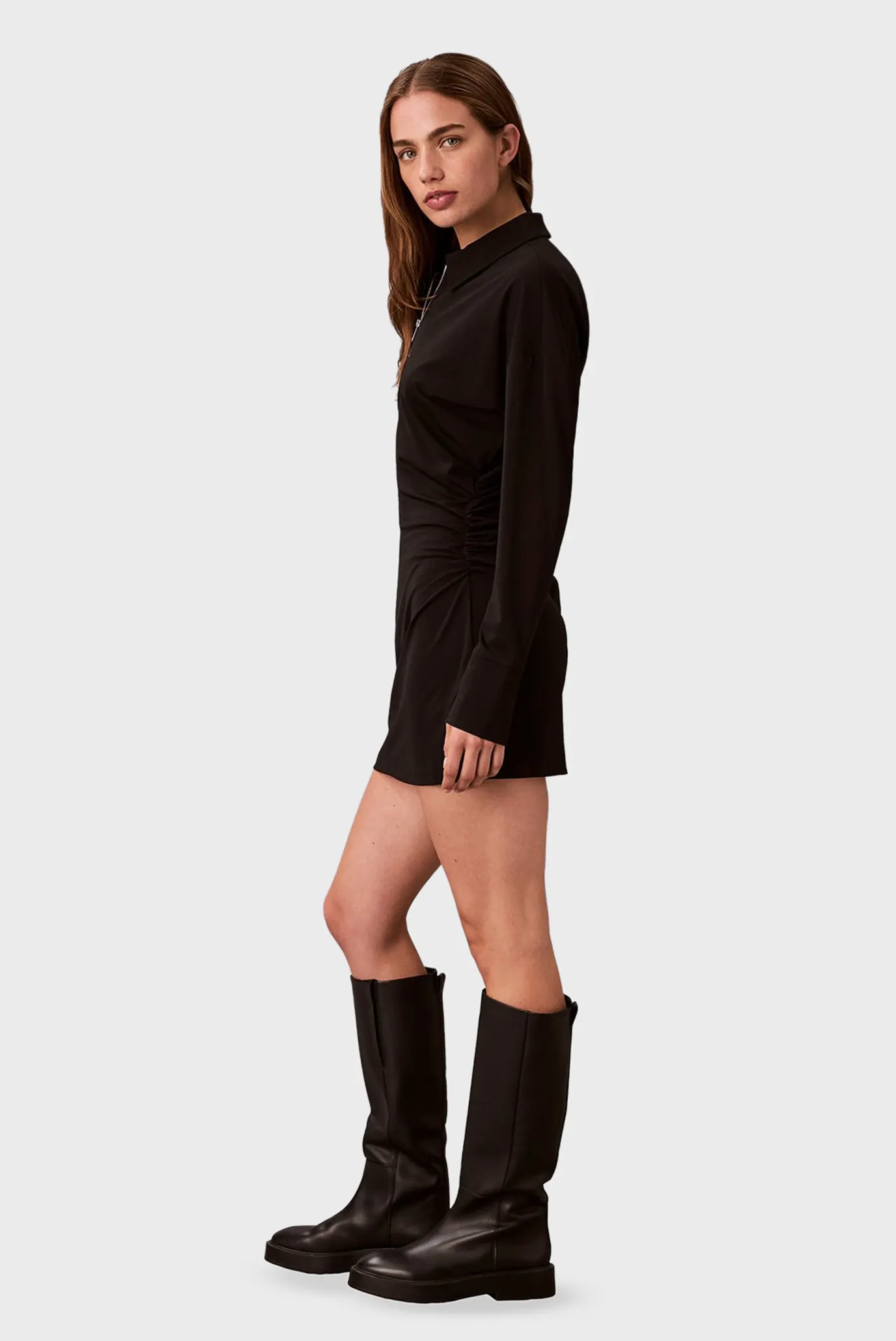 Платье LS CREPE JERSEY POLO MINI DRESS 3