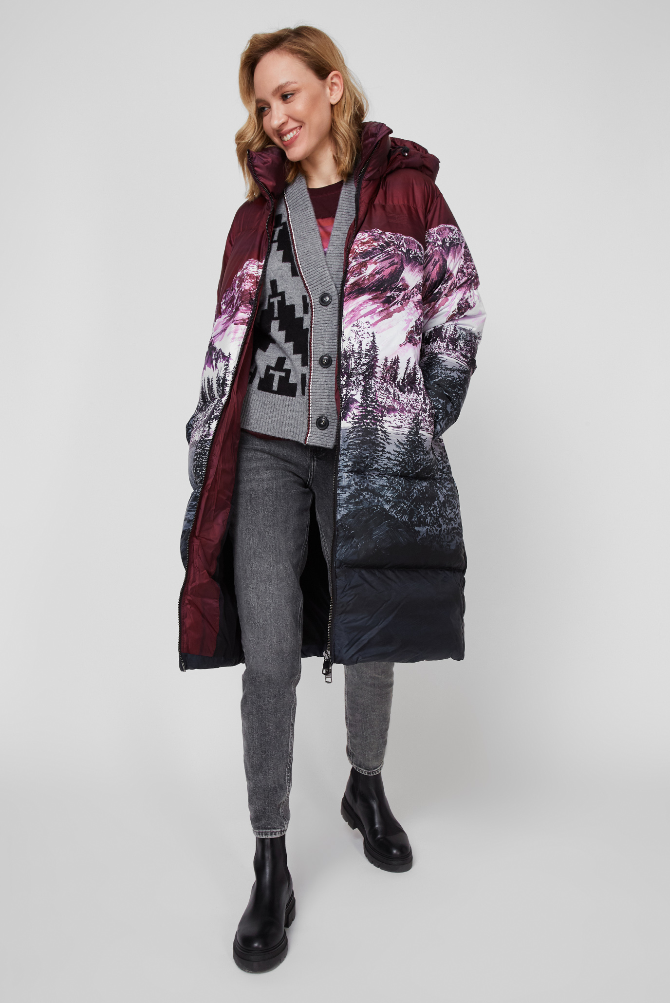 Женский пуховик ICON PRINTED 7