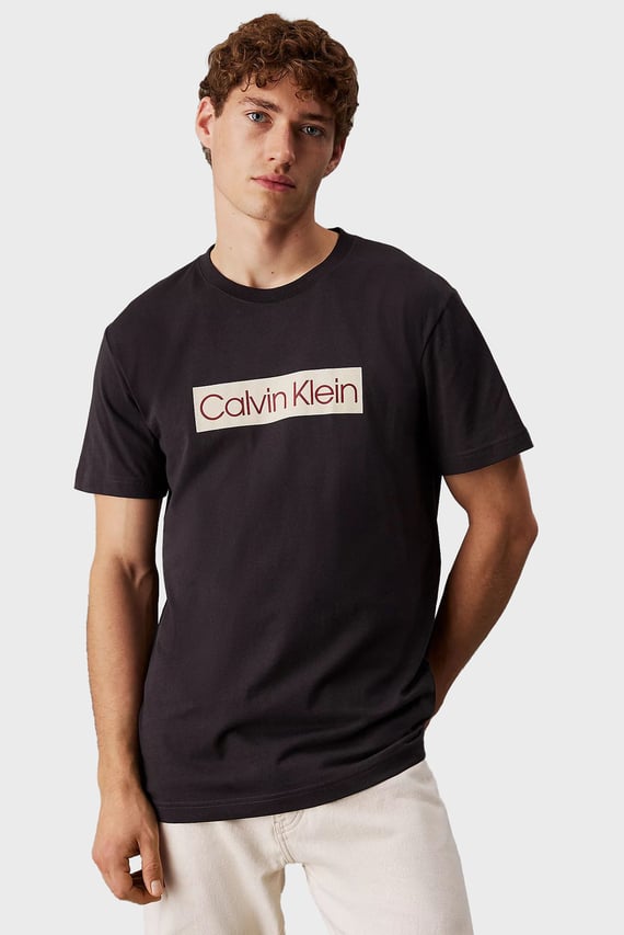 Мужская черная футболка CALVIN KLEIN LABEL PRINT