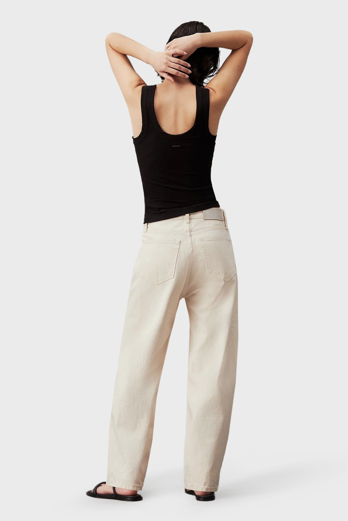 Женские белые джинсы HIGH RISE BARREL 4