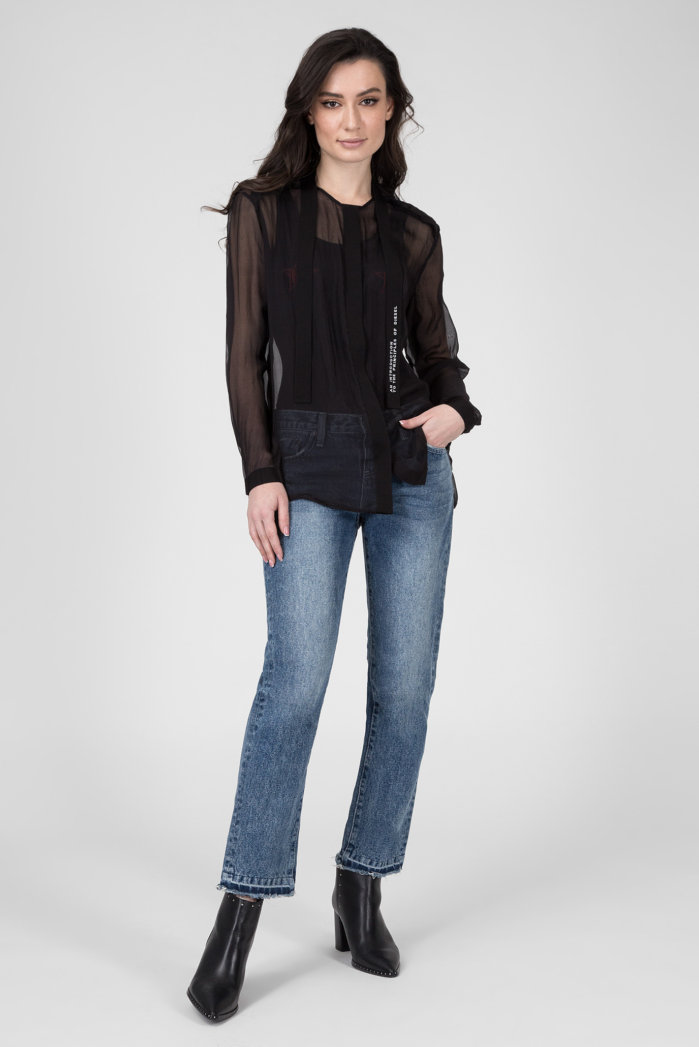 Женская черная блуза C-SAKURA-A 6