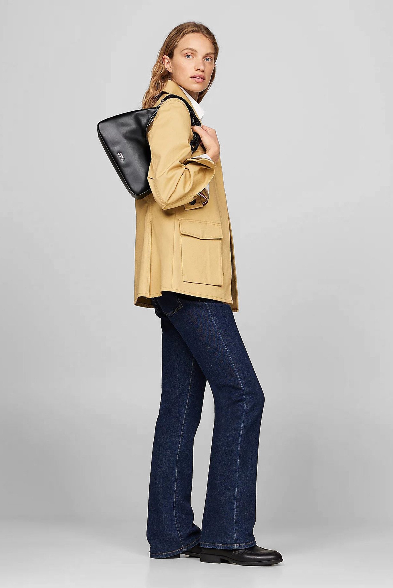 Женская черная кожаная сумка TH SOFT LEATHER SHOULDER BAG 2