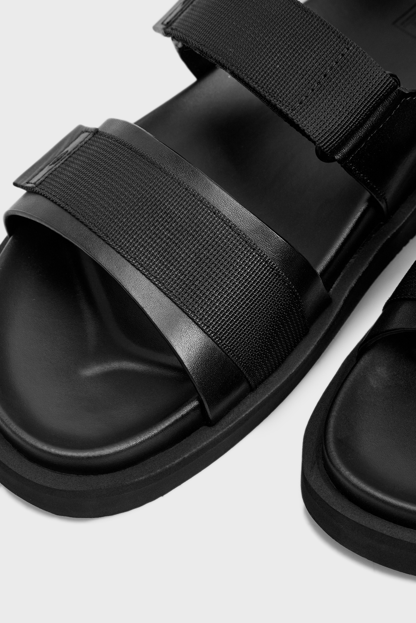 Мужские черные кожаные сандалии 7