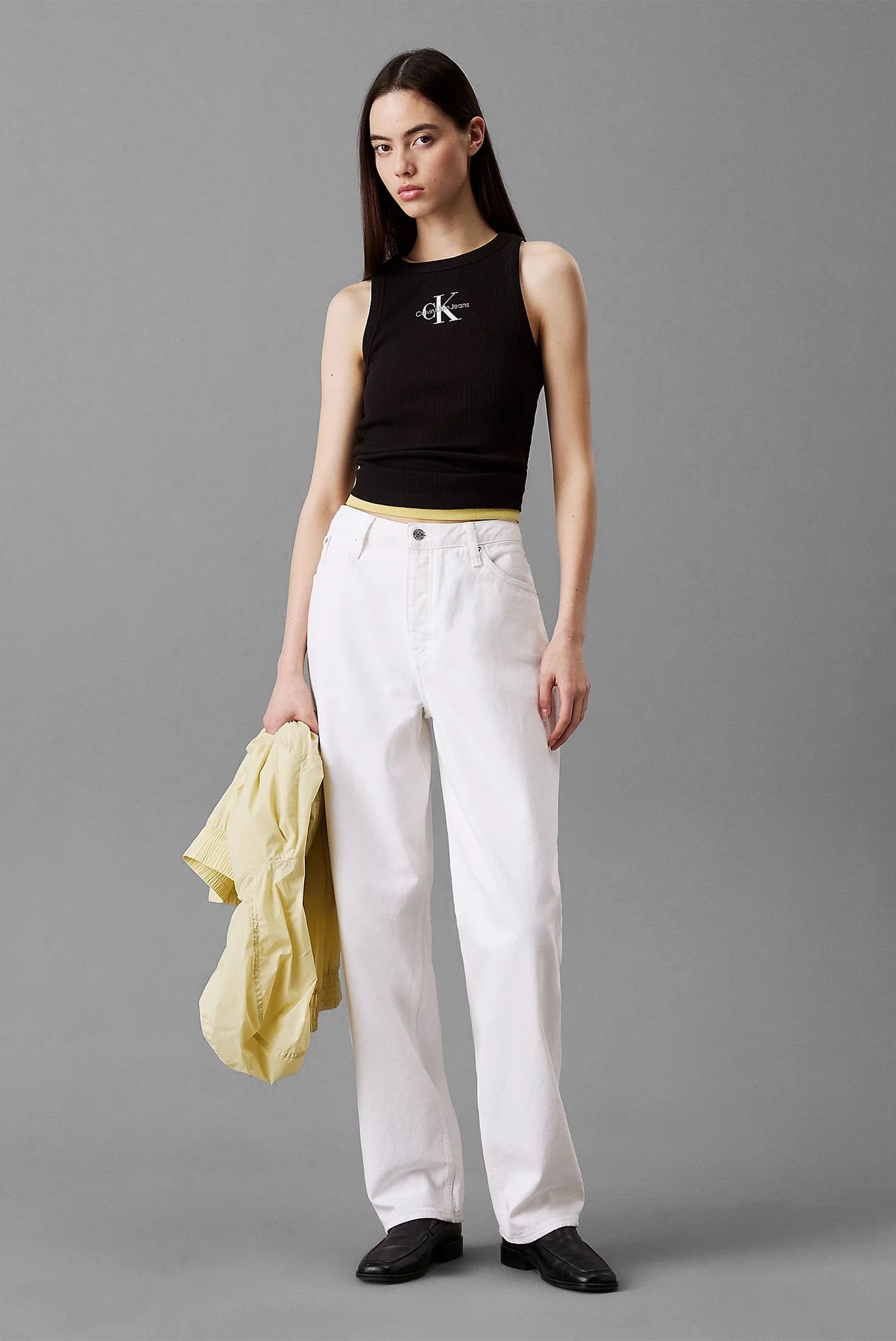 Женская черная майка MONOLOGO RIB TANK TOP 3