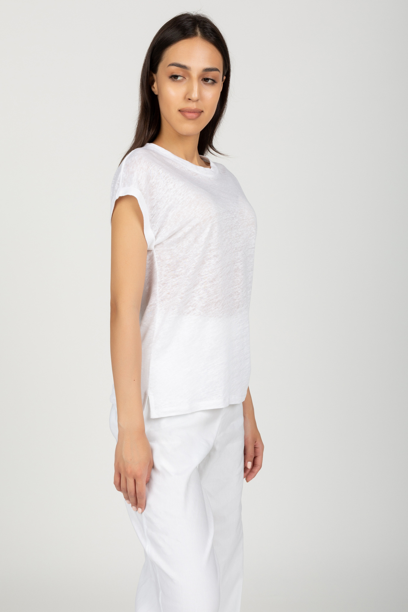 Топ LINEN JERSEY TURN UP SLV TOP 2